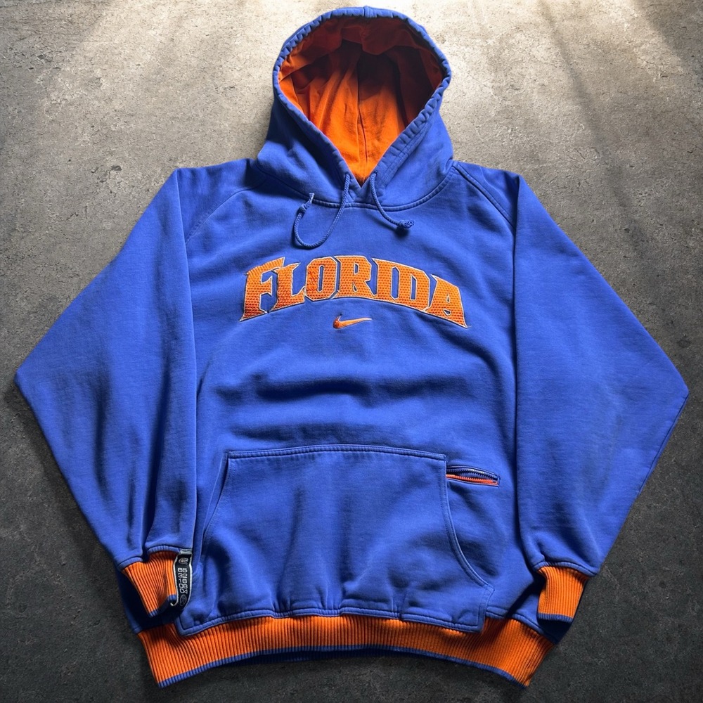 Nike Team Florida Gators Hoodie Blue Orange Vintage Y2K Baggy Size XL